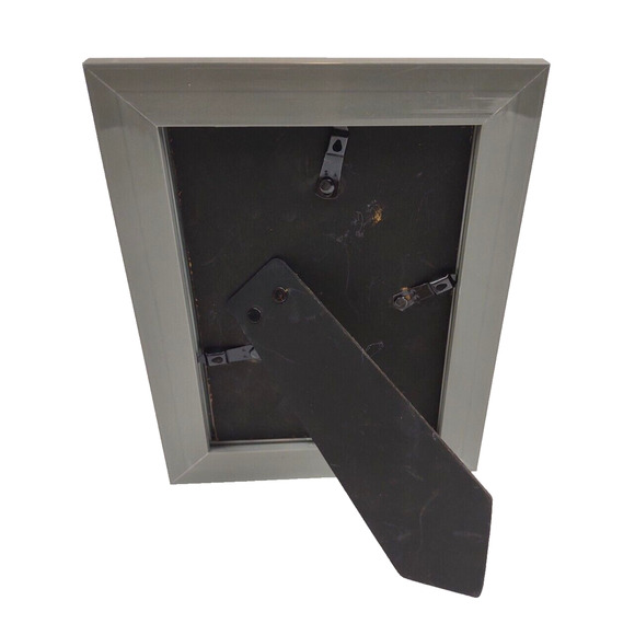 Satin Silver Toned Beveled Chrome Picture Frame 5x7 Photo Frame w Stand or Hang - Picture 5 of 11